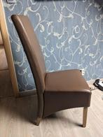 5 lederen stoelen, Ophalen, Bruin, Hout, Zo goed als nieuw