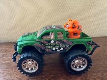 Groene safari jeep met rosse kat 15 cm beschikbaar voor biedingen