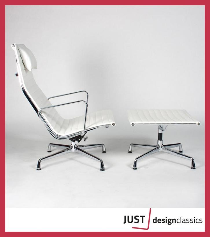 Vitra Eames ea124 & ea125 Wit Leder Chroom, Huis en Inrichting, Fauteuils, Ophalen