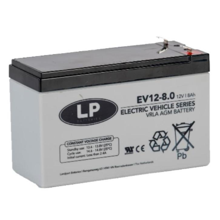 Landport EV12-8.0 / EV120080 VRLA AGM accu12V, 8.0 Ah, T1, Auto-onderdelen, Accu's en Toebehoren, Nieuw, Ophalen of Verzenden