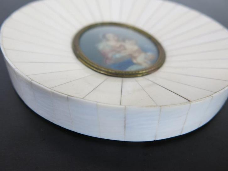 Miniatuur schilderij Avorio lijst D.M., Antiek en Kunst, Curiosa en Brocante, Ophalen of Verzenden