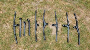 Verschillende sturen en zadelpennen, zowel alu als carbon beschikbaar voor biedingen