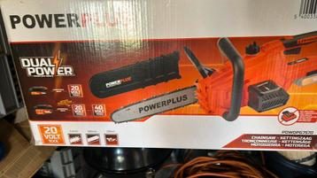 Kettingzaag powerplus op accu nog  in garantie, Enlèvement ou Envoi, Utilisé