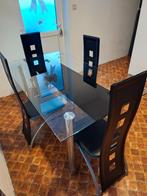 Table salle a manger, Maison & Meubles, Cinq personnes ou plus, Comme neuf, Verre, Enlèvement