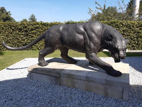 BRONZEN IMPOSANTE PANTER 2,5 M 4450 IPV 5900 AANTOONBAAR!!, Tuin en Terras, Tuinbeelden, Nieuw, Dierenbeeld, Overige materialen