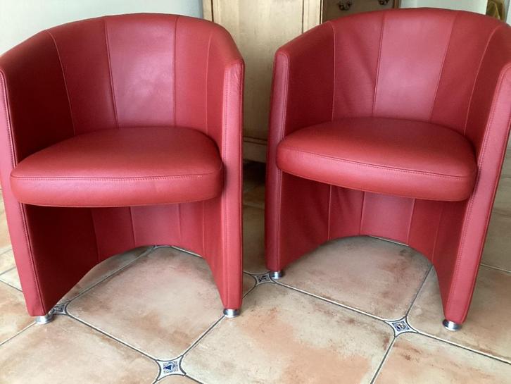 Rolf Benz stoelfauteuilsRB7300(4stuks)luxe A-keuze, Huis en Inrichting, Stoelen, Zo goed als nieuw, Leer, Rood, Ophalen