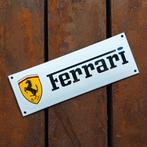 Emaille Schild Ferrari Reclamebord Vintage Wit Bordje F1 Oud, Verzamelen, Verzenden, Gebruikt, Reclamebord