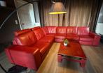 Canapé en cuir rouge, Banc d'angle, Quatre personnes ou plus, Enlèvement, Utilisé