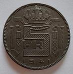 Belgium 1941 - 5 Fr Zink/Rau FR - Leopold III - Mor 470, Postzegels en Munten, Munten | België, Losse munt, Verzenden