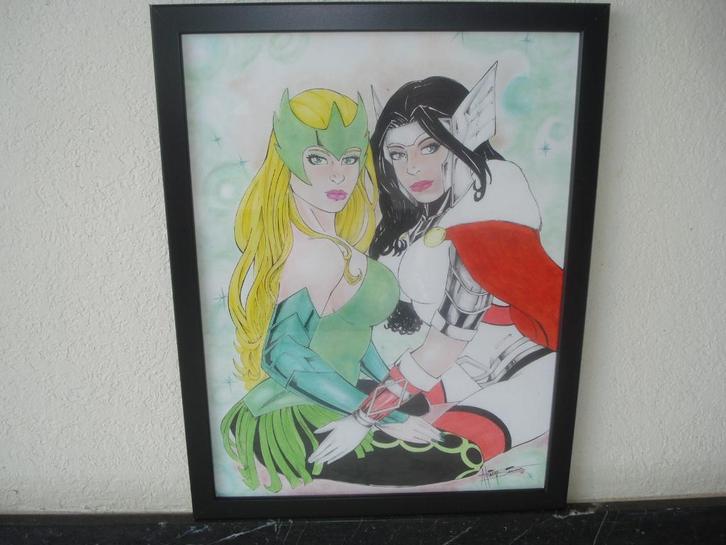 Andromeda & Polaris Dessin Original Ed Benes Studio DC Comic, Collections, Posters & Affiches, Neuf, Cinéma et TV, A1 jusqu'à A3