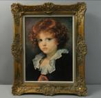 portret van een jong kind met rood, krullend haar, Antiek en Kunst, Ophalen of Verzenden