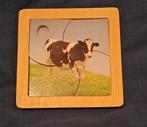 Houten puzzel koe ( 4 stukjes), 2 tot 4 jaar, Ophalen of Verzenden, Zo goed als nieuw, Van hout