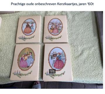 PRACHTIGE oude onbeschreven kerstkaartjes, jaren 60 beschikbaar voor biedingen