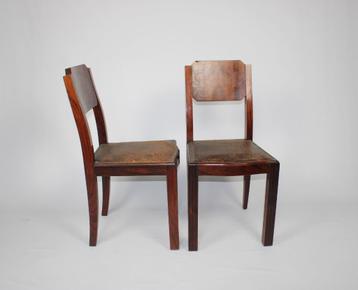 2 houten Art Deco stoelen, palissander beschikbaar voor biedingen