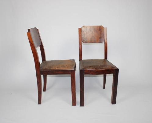2 houten Art Deco stoelen, palissander, Antiek en Kunst, Antiek | Meubels | Stoelen en Sofa's, Ophalen