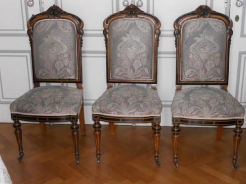 6 Chaises en noyer Napoléon III 1850, Antiquités & Art, Antiquités | Meubles | Chaises & Canapés, Enlèvement