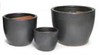 TUINPOTTEN MAT BLACK 3 DLG SET NIEUW, Tuin en Terras, Ophalen, Steen, Rond, Nieuw