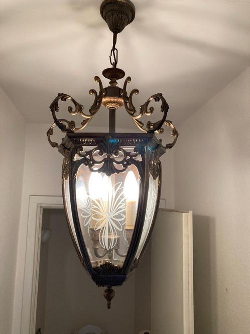 lampe suspendue, Maison & Meubles, Lampes | Suspensions, Comme neuf, 50 à 75 cm, Verre, Enlèvement