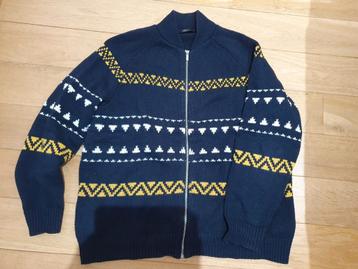 Blauwe vest met rits geel wit motief Esprit maat XL beschikbaar voor biedingen