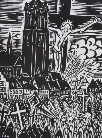 Houtsnede Frans Masereel: VEURNE: De Boetprocessie (1) beschikbaar voor biedingen