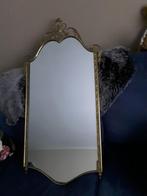 Vintage spiegel met goudkleurige kader., Ophalen of Verzenden