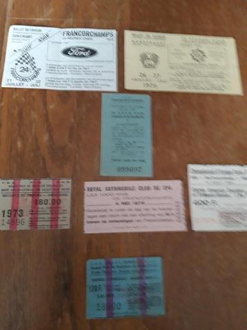 Retro used tickets  Francorchamps + Namur 