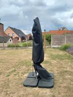 Parasol + voet, Tuin en Terras, Parasols, Ophalen, Zo goed als nieuw