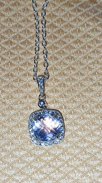 Pendentif en argent massif 925 avec améthyste de Brésil, Neuf, Enlèvement ou Envoi, Avec pierre précieuse, Violet