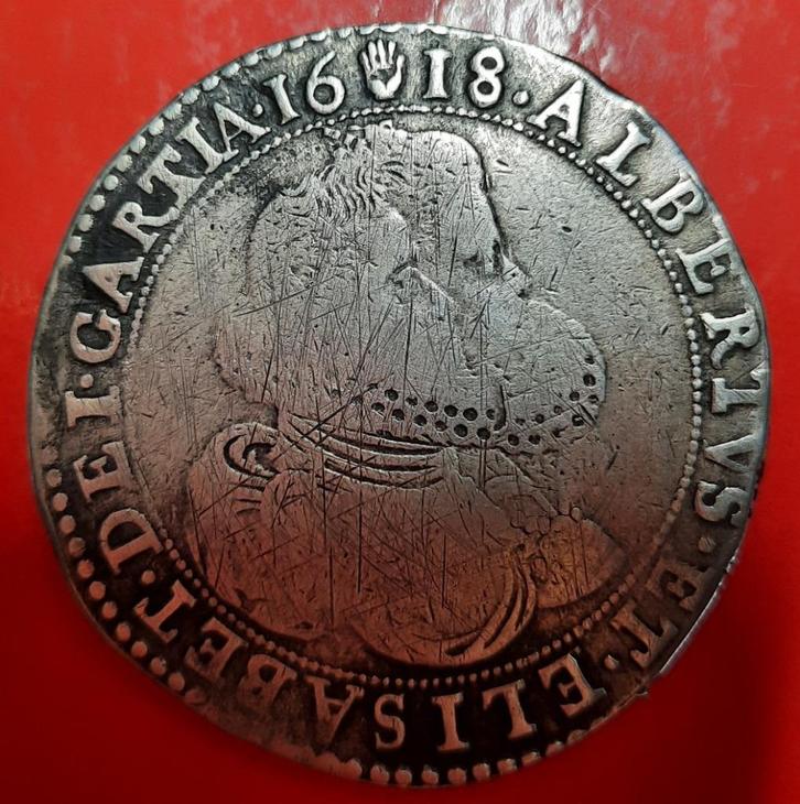 Dukaton - 1618 - Antwerpen - Minder mooi., Postzegels en Munten, Munten | België, Losse munt, Zilver, Zilver, Ophalen of Verzenden