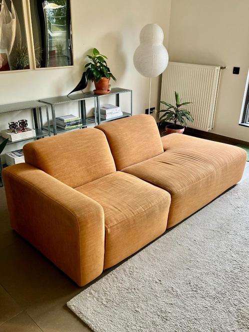 Zetel, Huis en Inrichting, Zetels | Zetels, Gebruikt, Rechte bank, Tweepersoons, 200 tot 250 cm, 75 tot 100 cm, Stof, Ophalen