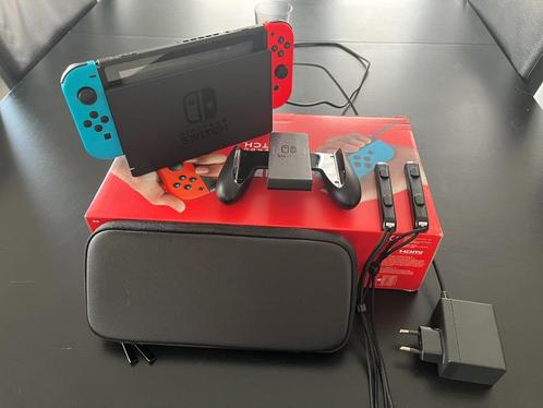 Nintendo Switch + toebehoren, Games en Spelcomputers, Spelcomputers | Nintendo Switch, Gebruikt, Switch Original, Met 1 controller