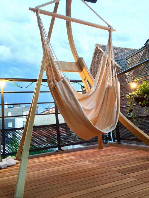 Hamac suspendu XXL Amazonas Brasil, Tuin en Terras, Hangmatten, Zo goed als nieuw, Meerpersoons, Met standaard, Binnen, Buiten