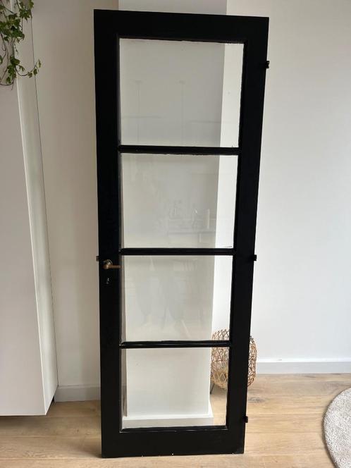 Massief houten glazen binnendeuren, Doe-het-zelf en Bouw, Glas en Ramen, Gebruikt, Overige typen, 160 cm of meer, Minder dan 80 cm