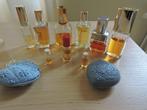 vintage parfum / eau de toilette flesjes in oude beautycase, Overige typen, Gebruikt, Ophalen of Verzenden, Gevuld