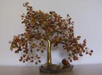 Edelsteenboom van barnsteen/amber op carneoolschijf, Ophalen of Verzenden