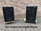 Paar Klassiek 3-Weg. 15/3. Solton/ AA Craaft/ Beyma, Ophalen, Zo goed als nieuw, 120 watt of meer, Front, Rear of Stereo speakers