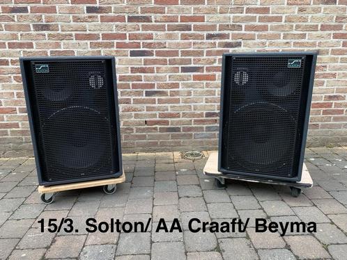 Paar Klassiek 3-Weg. 15/3. Solton/ AA Craaft/ Beyma, Audio, Tv en Foto, Luidsprekerboxen, Zo goed als nieuw, Front, Rear of Stereo speakers