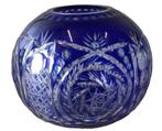 blauwe kristallen bolvaas, Antiek en Kunst, Antiek | Glaswerk en Kristal, Ophalen of Verzenden
