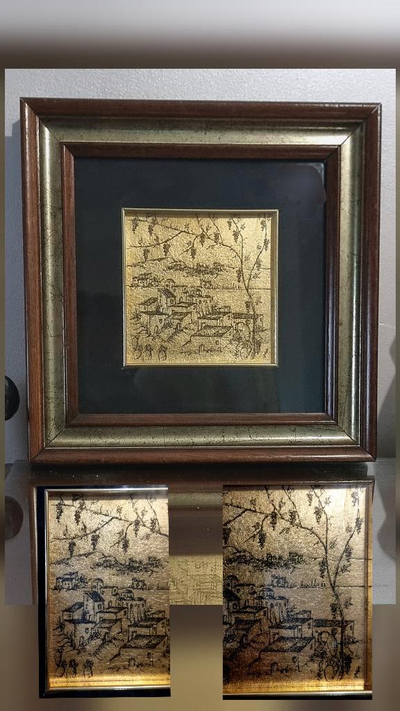 peinture décorative italienne sur feuille d'or, 1983, Italie, Antiquités & Art, Art | Peinture | Classique, Envoi