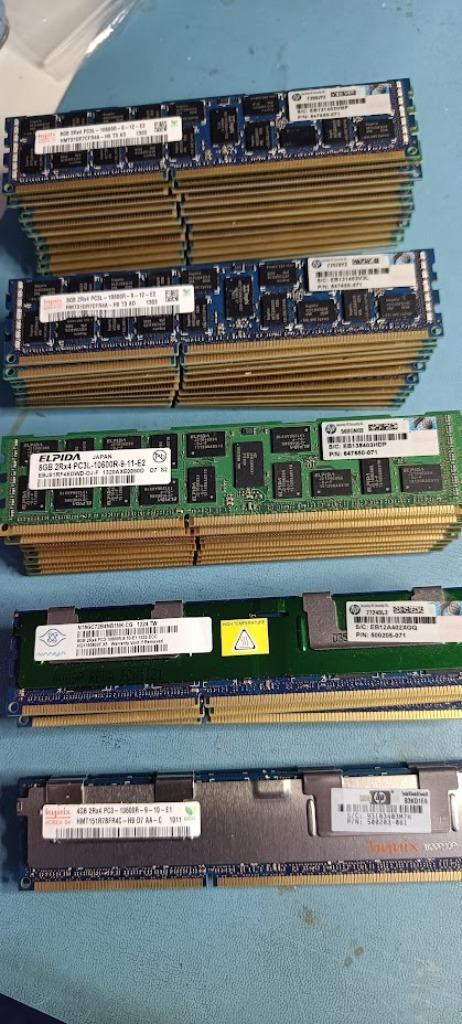 RAM serveur LOT ECC 2-4-8 Go PC3-10600R, Informatique & Logiciels, Mémoire RAM, Utilisé, Serveur, Enlèvement ou Envoi