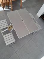 Campingset inklapbaar tafel met inbegrepen stoeltjes, grijs, Ophalen