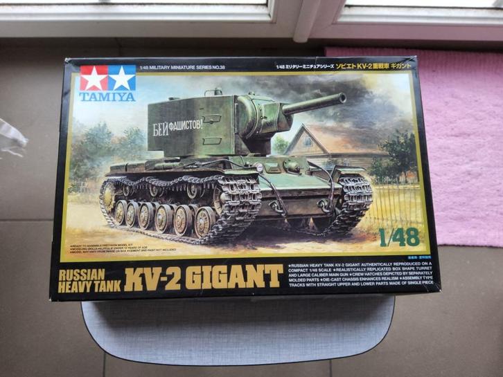 Russische KV-2 Gigant 1/48 Tamiya, Hobby en Vrije tijd, Modelbouw | Auto's en Voertuigen, Zo goed als nieuw, Tank, 1:32 tot 1:50