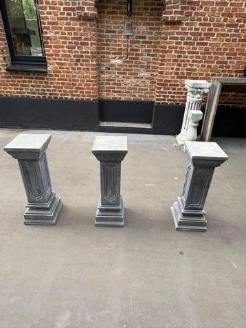Blauwsteen zuiltjes/sokkels (3 stuks)