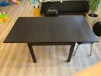 Table noire avec rallonge pour salle à manger, 50 tot 100 cm, 150 tot 200 cm, Teakhout, Gebruikt