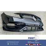 W176 A45 AMG FACELIFT VOORBUMPER ZWART COMPLEET AERO PAKKET, Gebruikt, Voor, Mercedes-Benz, Ophalen of Verzenden