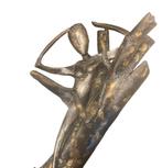 Vrouw op stam, beeld, kunst, sculptuur, sokkel, goud, brons,, Ophalen