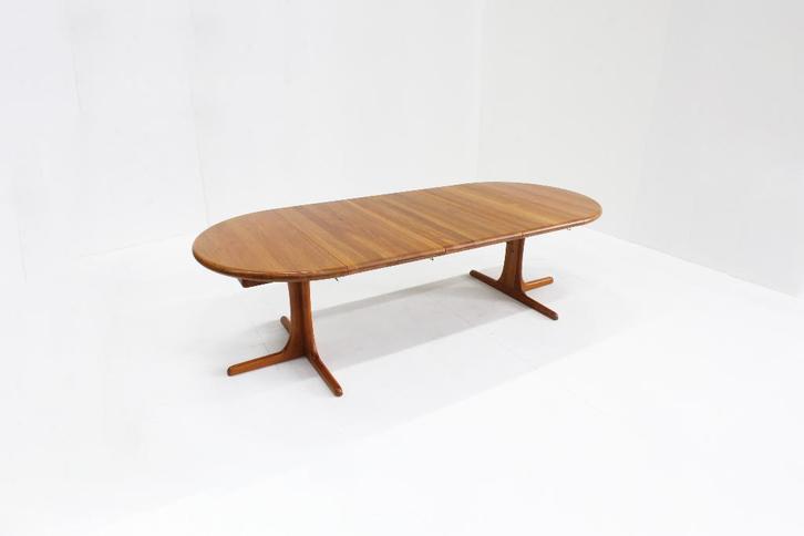 Vintage Deense ronde uitschuifbare tafel massief teak XL, Antiek en Kunst, Antiek | Meubels | Tafels, Ophalen