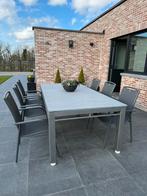 Tuintafel alu + 6 stoelen stapelbaar, Tuin en Terras, Tuinsets en Loungesets, Ophalen, Zo goed als nieuw, Aluminium