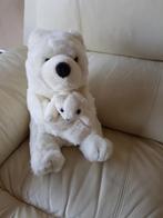 Knuffel beer met baby, wit, 35cm, goede staat, Ophalen, Zo goed als nieuw, Beer