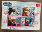 4 Frozen-puzzels (in koffer), Ophalen of Verzenden, Zo goed als nieuw, 4 tot 6 jaar
